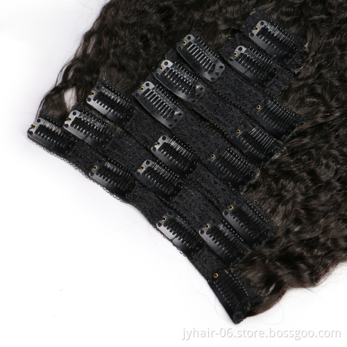 Wholesale 120G 140G 160G 180G Customized Double Drawn Thick Ends Remy Clip In Hair Extension